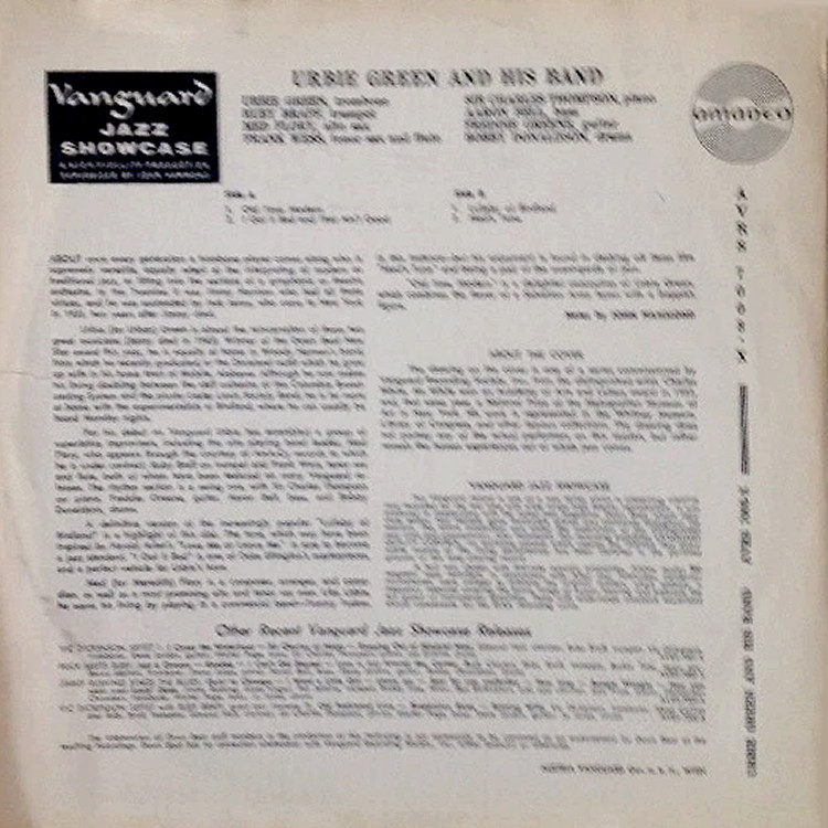 Urbie Green - Urbie Green and His Band (Vinyl) 10-Inch